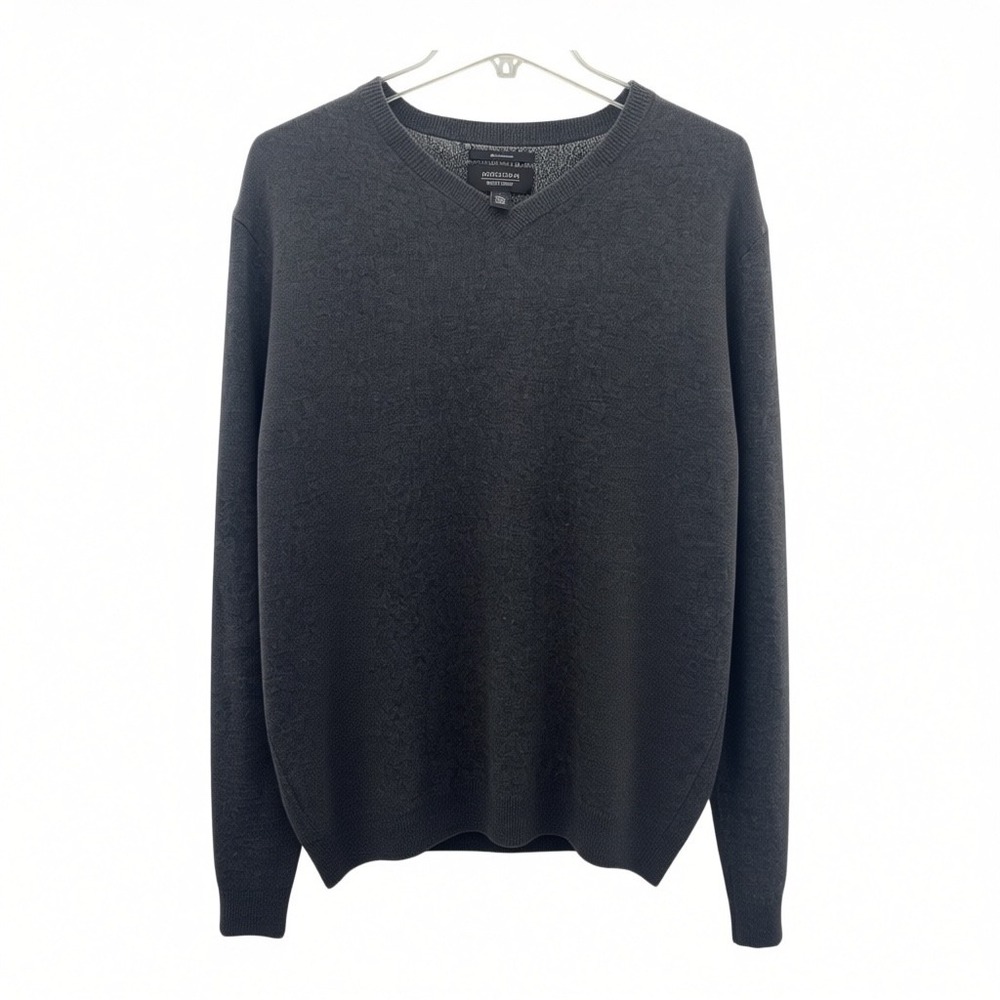 Nordstrom Men's 100% Cashmere Gray V-Neck Sweater Size L NWT Quiet Luxury